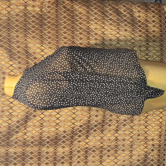 Chico's: Black with White Polka-dots Sheer  Blouse - Picture 4 of 8